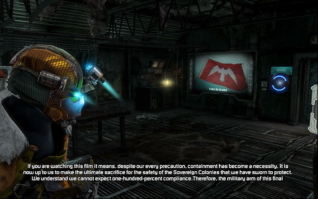 Keep along your path until you reach barracks - Collect the Probe components | 11: Signal Hunting - 11: Signal Hunting - Dead Space 3 Game Guide