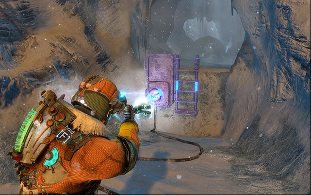 After you reach the top, detach the line and go towards the next - Find a route to the Research Facility | 13: Reach for the Sky - 13: Reach for the Sky - Dead Space 3 Game Guide