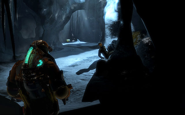 Inside the cave there is quite a number of crates- , therefore, to replenish your supplies - Find a route to the Research Facility | 13: Reach for the Sky - 13: Reach for the Sky - Dead Space 3 Game Guide