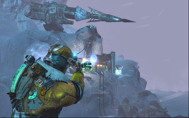 Instead of wasting your ammo on the creature, do not shoot at its tentacles, but run around it until you reach the harpoon-activating generator - Reunite with Ellie | 13: Reach for the Sky - 13: Reach for the Sky - Dead Space 3 Game Guide