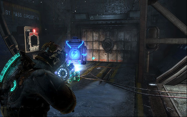 To your right, there is a live power core - Find the stashed supplies | Side missions: Supply Depot - Side missions: Supply Depot - Dead Space 3 Game Guide