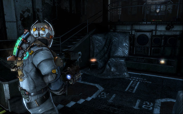Inside the waste control room, after you reach the lower level and approach the , turn around- the part is located close to the lockers - Chapter 5 | Secrets - Secrets - Dead Space 3 Game Guide