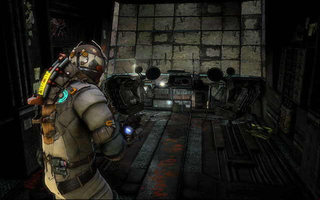 On the deactivated to the right of the entrance to the room, with the giant generator fan - Chapter 5 | Secrets - Secrets - Dead Space 3 Game Guide