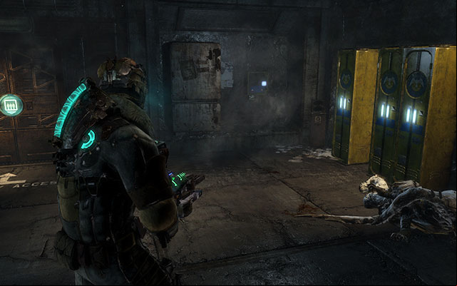 On your way back, after you leave the lift, on the wall near the lockers - Chapter 9 | Secrets - Secrets - Dead Space 3 Game Guide