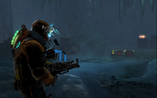 On a crate close to the climbing mechanisms - Chapter 13 | Secrets - Secrets - Dead Space 3 Game Guide