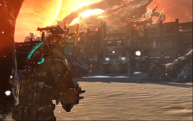 Run forwards, entering the cave - Find Ellie and her crew | 9: Onward - 9: Onward - Dead Space 3 Game Guide