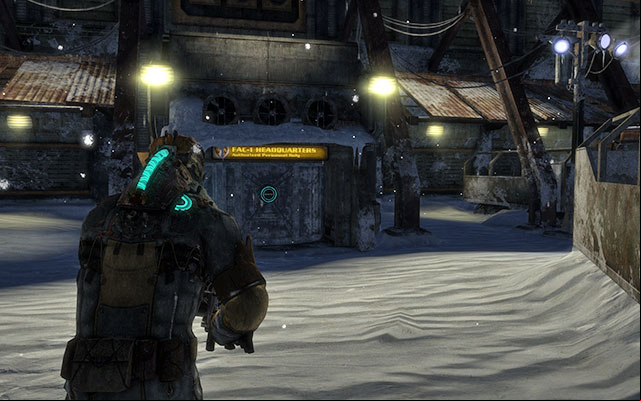 Leave the elevator and head to the left, towards the entrance to the main quarters - Find Ellie and her crew | 9: Onward - 9: Onward - Dead Space 3 Game Guide