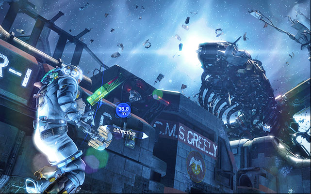 In order to start this mission, use the transport ship to approach C - Explore the Greely | Side missions: C.M.S. Greely - Side missions: C.M.S. Greely - Dead Space 3 Game Guide