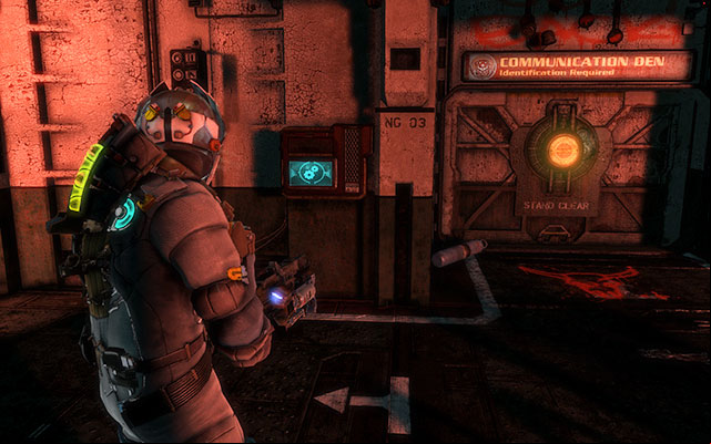 Once youre done with extermination, go to the on the wall to walk around the system - the task is to locate three blue-flashing points - Locate Edwards | Side missions: Conning Tower - Side missions: Conning Tower - Dead Space 3 Game Guide
