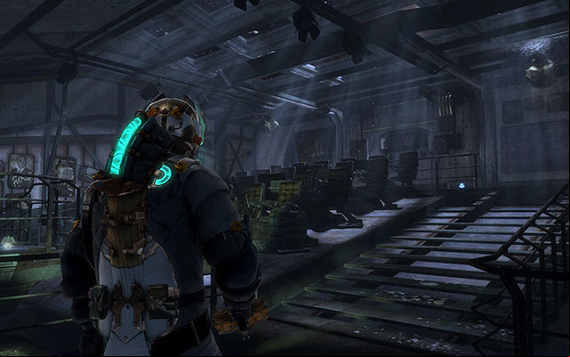 Youll find yourself in a room looking like a small theater - Reach the command saucer | 3: The Lost Flotilla - 3: The Lost Flotilla - Dead Space 3 Game Guide