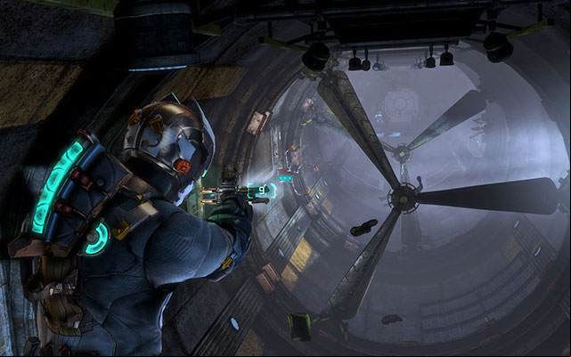 Go down the ladder and open the next gate - Reach the command saucer | 3: The Lost Flotilla - 3: The Lost Flotilla - Dead Space 3 Game Guide