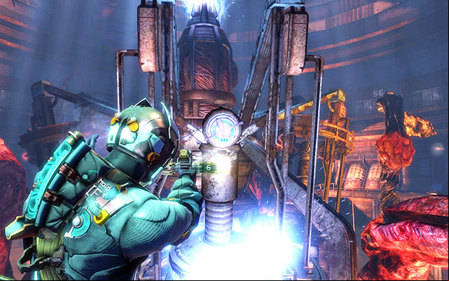 Activate the generator the same way as you did it previously - use kinesis on the rings to lower them and then turn the valve - Decipher the message in the irals Quarters | 4: Historys Ember - 4: Historys Ember - Dead Space 3 Game Guide
