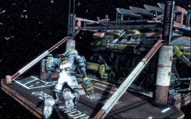 Once you get to the destination, you can replenish oxygen, although it is not required, because after entering the transport ship youll be able to breathe normally - Get to the Terra Nova | 4: Historys Ember - 4: Historys Ember - Dead Space 3 Game Guide