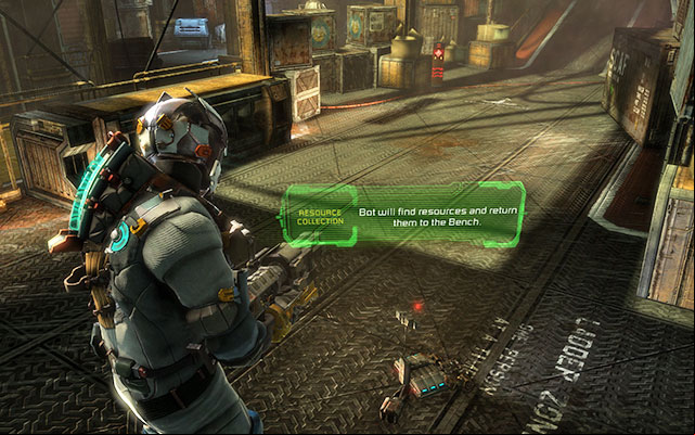 After climbing down another ladder, youll come across a scavenger bot - it is useful because it collects resources (it is also the only way to get ration seals), so always try to send it for searching - Locate the tram station | 5: Expect Delays - 5: Expect Delays - Dead Space 3 Game Guide