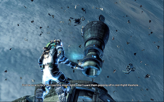 When you get an access to the engine, pull it out using kinesis - Recover a port engine for the Crozier | 7: Mayhem - 7: Mayhem - Dead Space 3 Game Guide