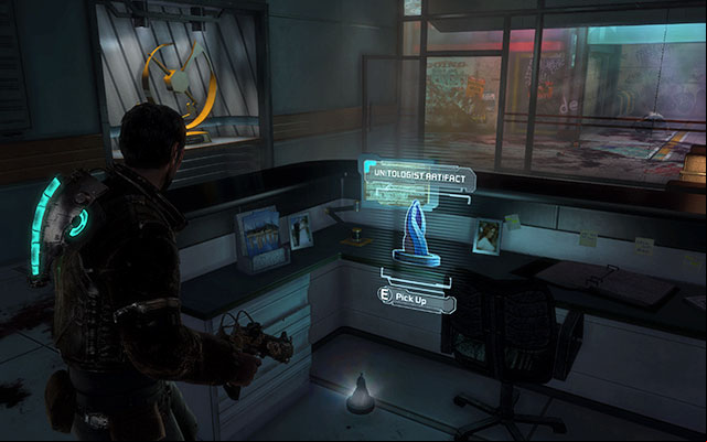 After eliminating Necromorphs in two rooms, ride down the elevator - Chapter 1 | Secrets - Secrets - Dead Space 3 Game Guide