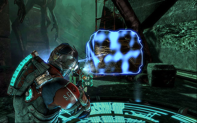 Youll get to the path blocked by large blocks - Bring the codex to the Machine | 17: A Strange City - 17: A Strange City - Dead Space 3 Game Guide