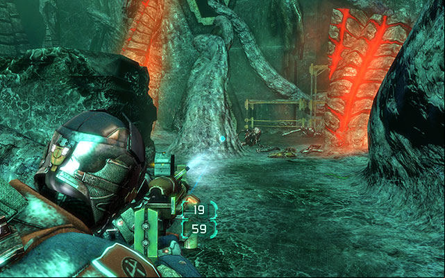 Youll find yourself in the place with several Markers - keep your eyes opened, because youll get into ambush after a while - Align the Power Array | 18: Kill or Be Killed - 18: Kill or Be Killed - Dead Space 3 Game Guide