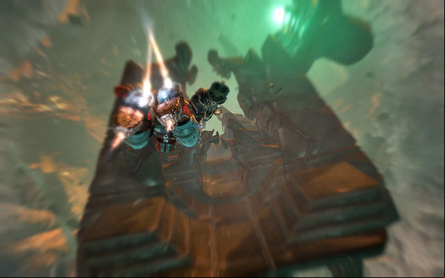 Once youre ready, go to the near the locked door - when you start opening it, an explosion will happen and after a while youll have to fly between fragments of the machine - Reach the machine | 19: Endings - 19: Endings - Dead Space 3 Game Guide