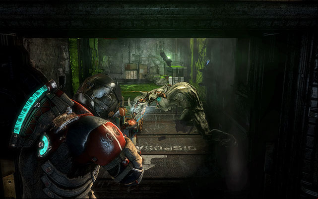 Go to the unlocked exit, searching through lockers encountered on the way - Investigate Artifact Storage | Side missions: Artifact Storage - Side missions: Artifact Storage - Dead Space 3 Game Guide