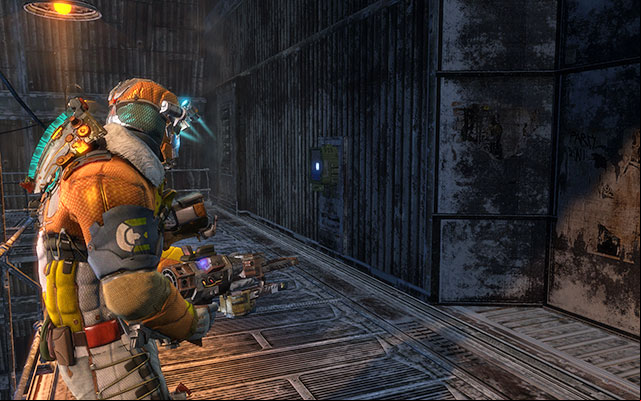 In the wall locker, to the right after entering the large, damaged hall - Chapter 11 - p. 1 | Secrets - Secrets - Dead Space 3 Game Guide