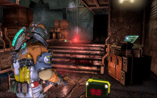 On crates, next to the supply crates at the bottom, at the place where you obtain the access key - Chapter 11 - p. 1 | Secrets - Secrets - Dead Space 3 Game Guide