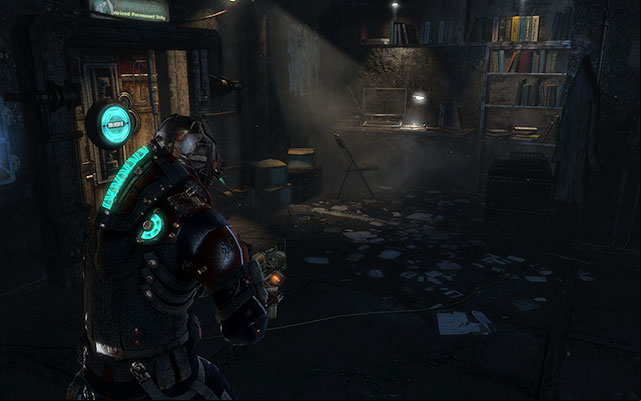 On the desk, next to the computer, right before entering the room with a cargo elevator - Chapter 14 - p. 2 | Secrets - Secrets - Dead Space 3 Game Guide