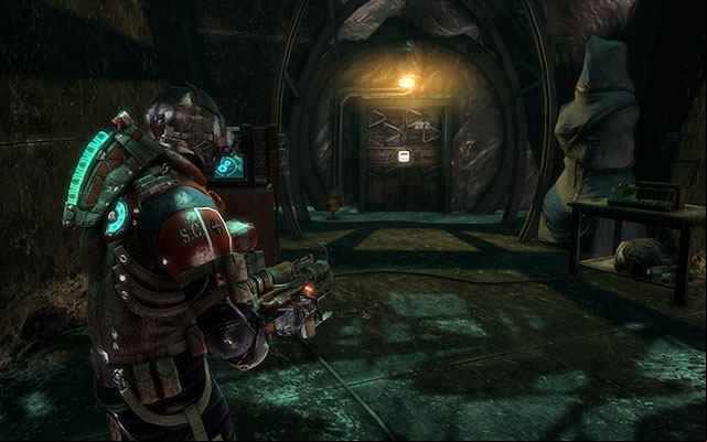 On the table in the left part of the fork - you have to by the system to restore the power - Chapter 17 | Secrets - Secrets - Dead Space 3 Game Guide
