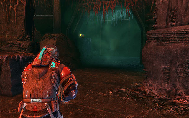 On the ground to the left, near the rock with crate - in the room with a statue in the center - Chapter 18 | Secrets - Secrets - Dead Space 3 Game Guide