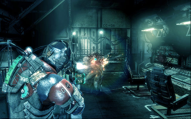 Walk through the maintenance room, eliminating Necromorph there and go to the next corridor - Restore oxygen to the ship | Co-op missions: C.M.S. Brusilov - Co-op missions: C.M.S. Brusilov - Dead Space 3 Game Guide