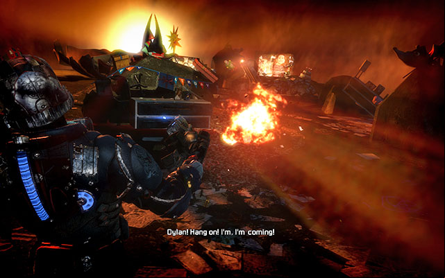 If you play as Carver, youll be transferred into imaginary world in your mind, where you have to fight ghost - Investigate Carvers vision | Co-op missions: Marker Containment - Co-op missions: Marker Containment - Dead Space 3 Game Guide