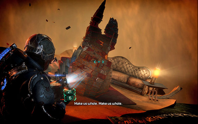 During the second visit in the imaginary world, all objectives are the same - Investigate Carvers vision | Co-op missions: Marker Containment - Co-op missions: Marker Containment - Dead Space 3 Game Guide