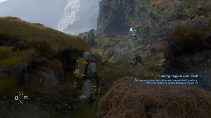 When you collect parcels, go to the cave to wait out the storm - Prologue and Chapter 1 - Bridget | Death Stranding Walkthrough - Main story - Death Stranding Guide