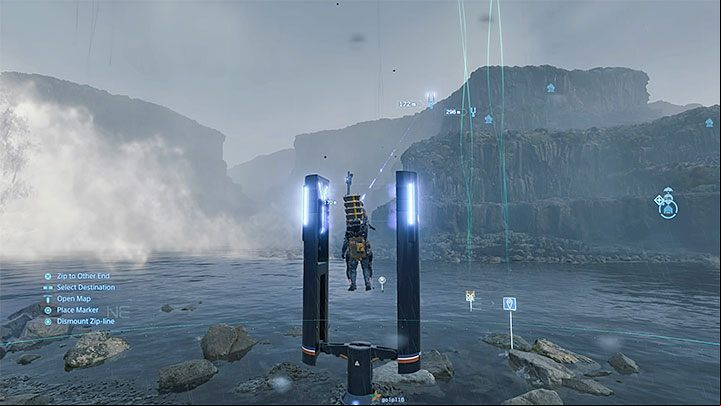 For the first time, zip-lines come handy during the Order no - How to use a zip-line in Death Stranding? - Exploration and cargo transportation - Death Stranding Guide