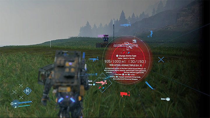 Another important feature of the weapons is that you can change the type of ammunition used - open the wheel menu, select a weapon and press Triangle - Are there any traditional firearms in the game in Death Stranding? - Exploration and cargo transportation - Death Stranding Guide