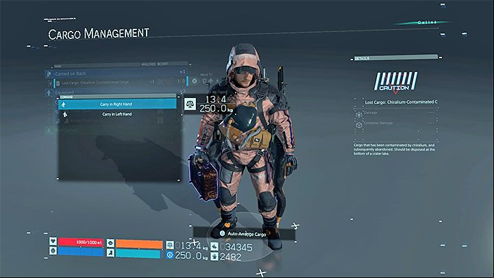 Select the chiralium-contaminated cargo and place it in Sams hand - Public Service Porter trophy | Death Stranding - Trophy Guide - Death Stranding Guide