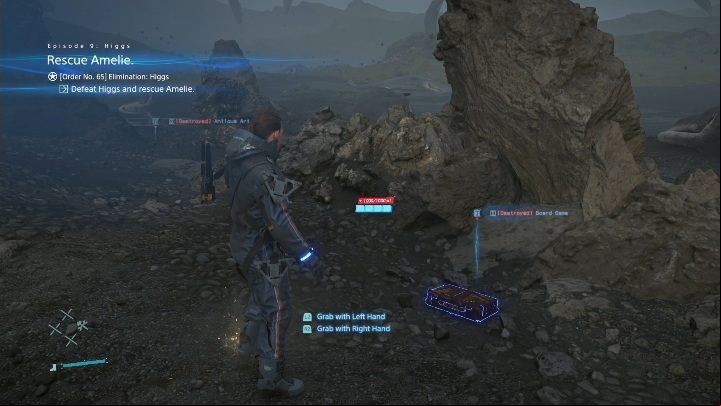 The first thing you need to do is pick up the cargo lying on the ground and then find your opponent - Higgs | Death Stranding Boss - Bosses - Death Stranding Guide