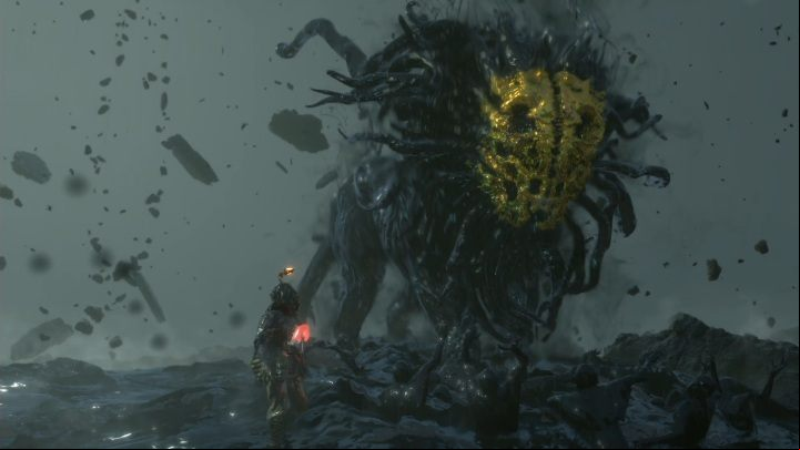 The beast will seem huge during interludes, but its size decreases significantly in the final battle - Four-legged beast | Death Stranding Boss - Bosses - Death Stranding Guide