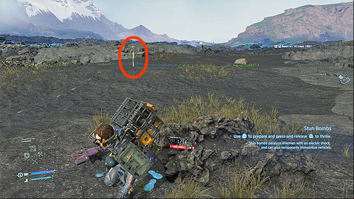 MULE camps are surrounded by poles with sensors that warn opponents when they detect transported cargo - How to eliminate enemies stealthily in Death Stranding? - Combat - Death Stranding Guide