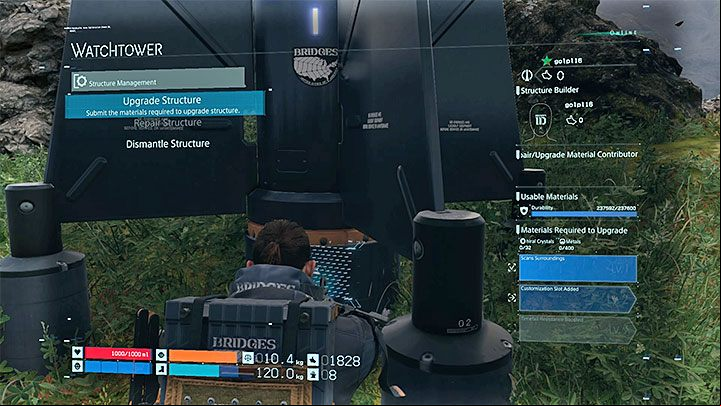 After the building is ready, you can start using it - Building in Death Stranding - Basics - Death Stranding Guide
