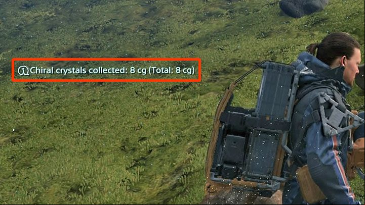 From now on, you can approach the crystals found in the game world and hold down the interaction button to collect them - How to collect Chiral Crystals in Death Stranding? - Exploration and cargo transportation - Death Stranding Guide