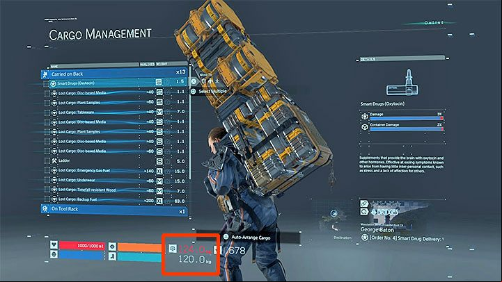 Load capacity limit is one of the most important parameters in Death Stranding - How to increase the load capacity limit in Death Stranding? - Exploration and cargo transportation - Death Stranding Guide