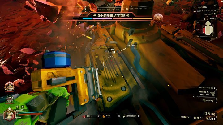 During the entire drilling process you must also pay attention to Drilldozers damage level and, if necessary, repair the damage caused by the aliens - Deep Rock Galactic: Escort Duty - main mission objective - Escort Duty - Deep Rock Galactic Guide