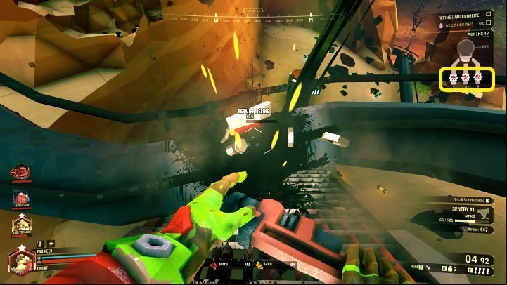 During the extraction pipelines may be damaged, which will be indicated by a voice message, and a proper marking that will appear on the right - Deep Rock Galactic: On-Site Refining - main mission objective - On-Site Refining - Deep Rock Galactic Guide