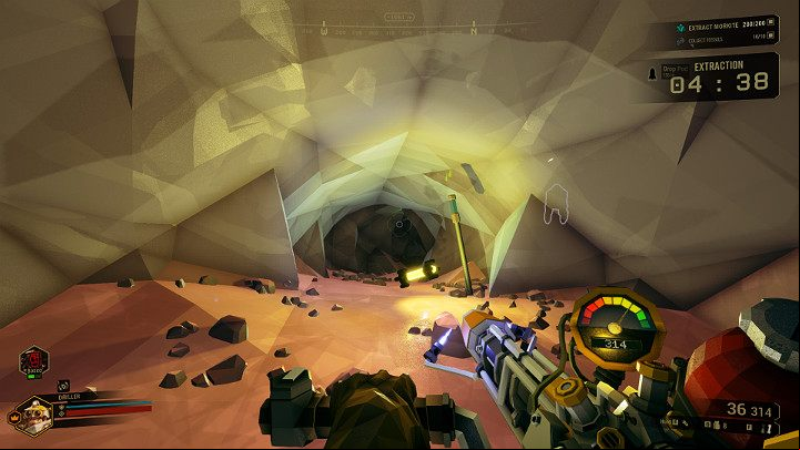 In mining missions, the escape vehicle usually lands at a very large distance from the player and this distance varies from 100 to even 200 meters - Deep Rock Galactic: Mining Expeditions, Finishing the mission and evacuation - Mining Expeditions - Deep Rock Galactic Guide