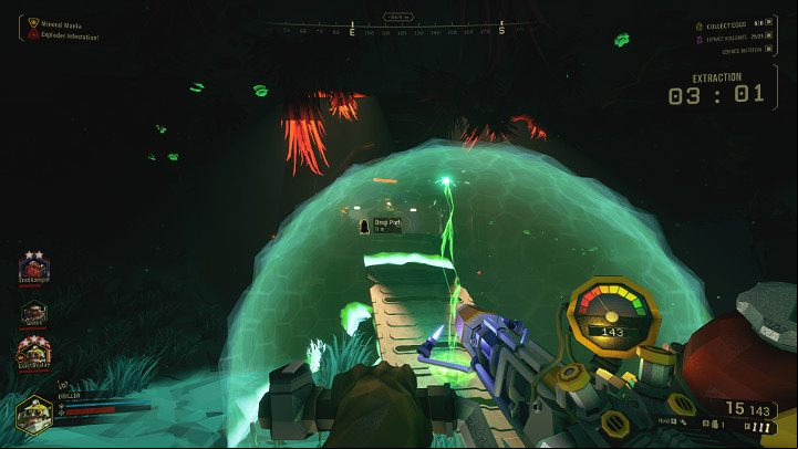 Players have 5 minutes until evacuation - if they dont do that within the time limit, then the mission will fail - Deep Rock Galactic: Egg Hunt, Finishing the mission and evacuation - Egg Hunt - Deep Rock Galactic Guide