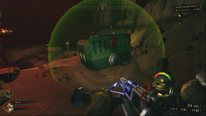 The first step is to press the button on the M - Deep Rock Galactic: Salvage Operation, Finishing the mission and evacuation - Salvage Operation - Deep Rock Galactic Guide