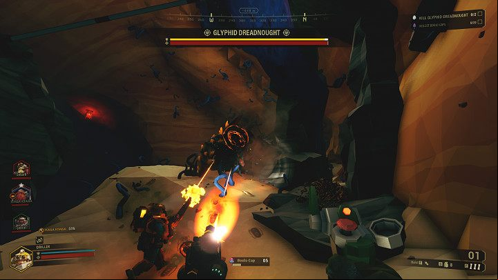Dreadnought is a heavily armored opponent and therefore possesses a unique health bar - Deep Rock Galactic: Elimination, Dreadnought - how to fight him? - Elimination - Deep Rock Galactic Guide
