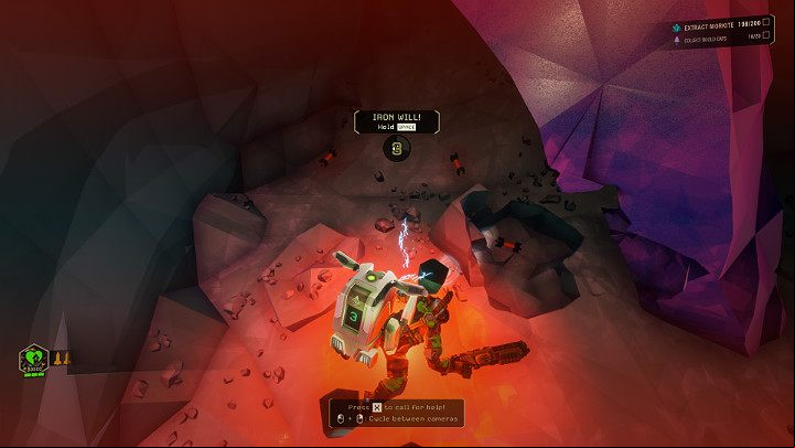 Once the player is knocked down, Bosco stops every action being performed and rushes to help - Deep Rock Galactic: APD-B317 (Bosco) - Basics - Deep Rock Galactic Guide