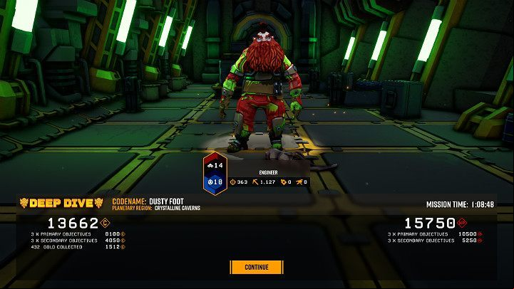 The team will receive the total amount of credits and experience points, which they have gained in this complex task, only after all three Deep Dive stages have been completed - Deep Rock Galactic: Deep Dives - Basics - Deep Rock Galactic Guide